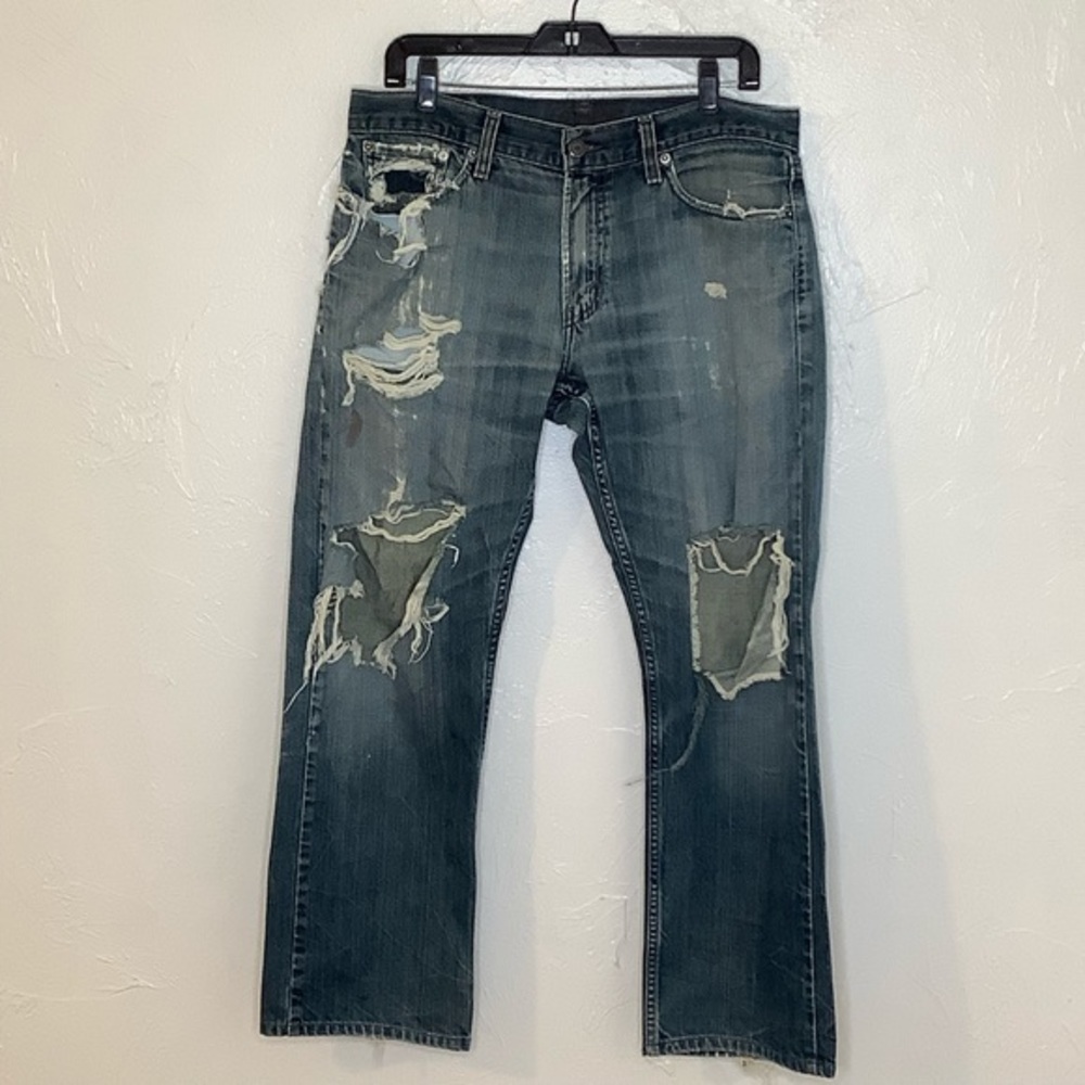 Levi’s 514 ripped straight leg jeans SZ 33/30 - Picture 13 of 14